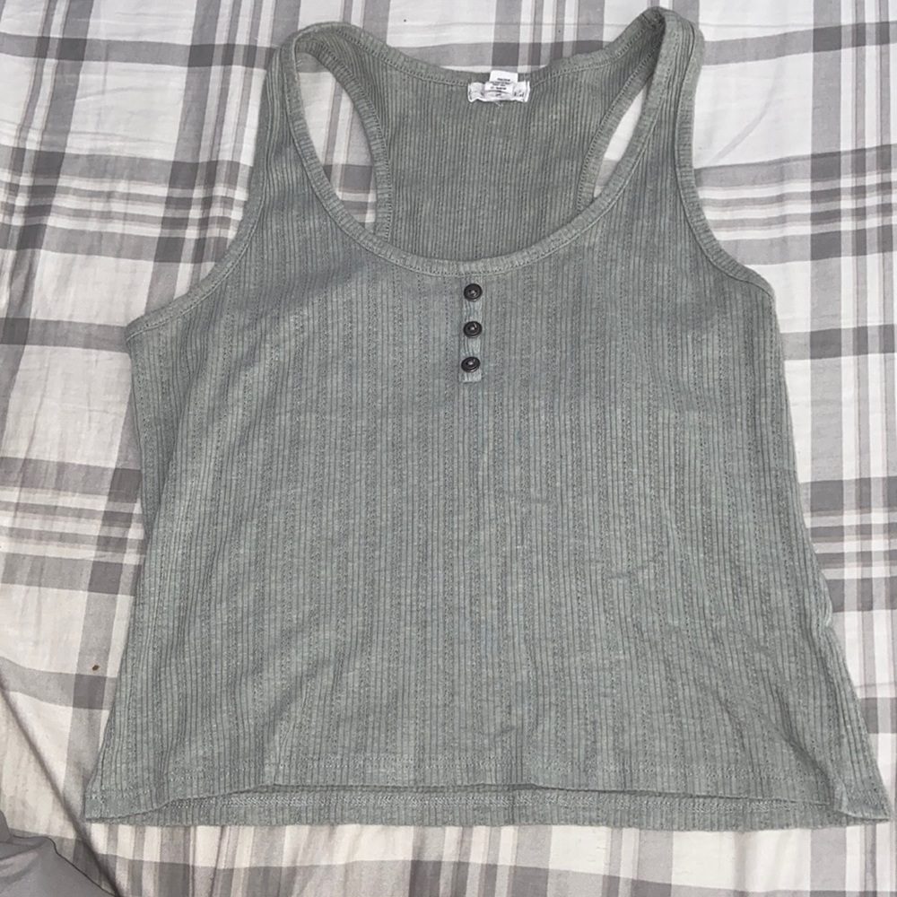 light/pale green razor back tank top